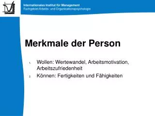 merkmale der person