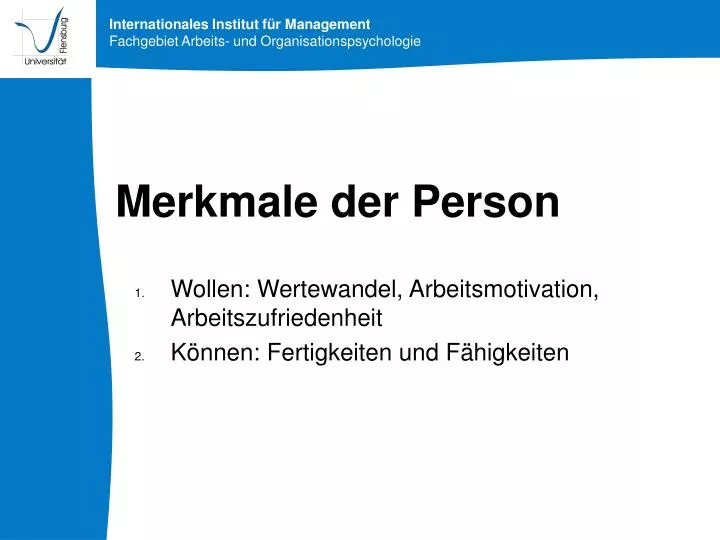 merkmale der person