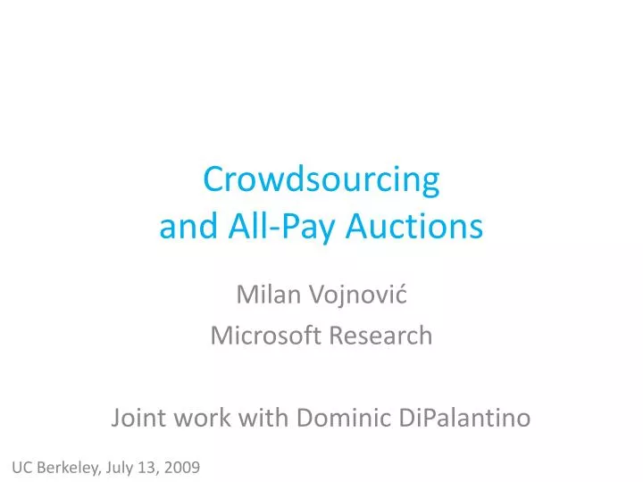 crowdsourcing and all pay auctions