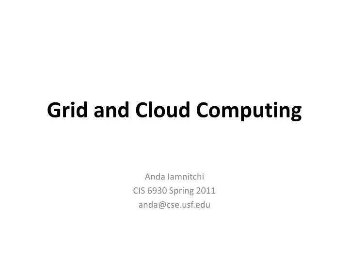 grid and cloud computing