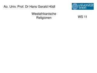 Ao. Univ. Prof. Dr Hans Gerald Hödl