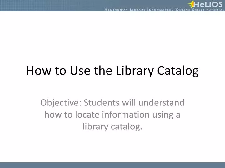 how to use the library catalog