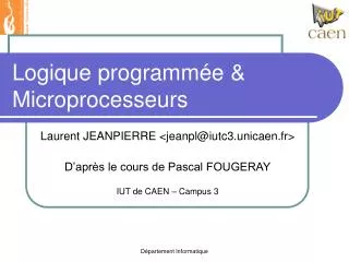 logique programm e microprocesseurs