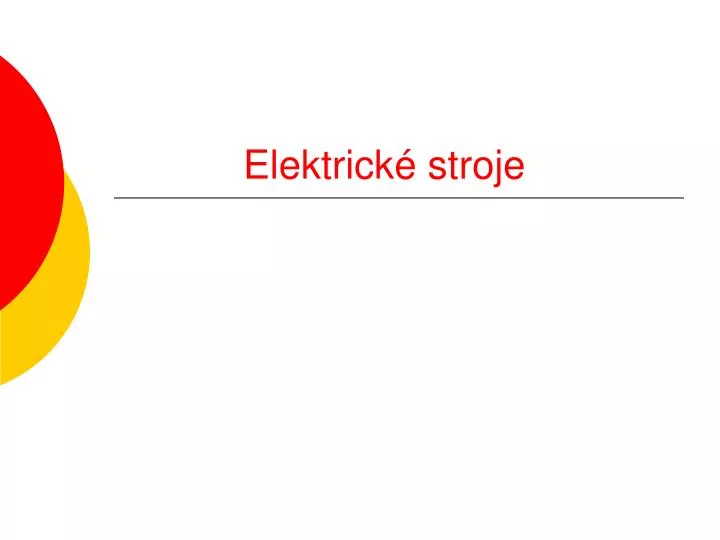 elektrick stroje