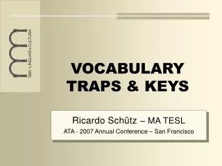 vocabulary traps keys