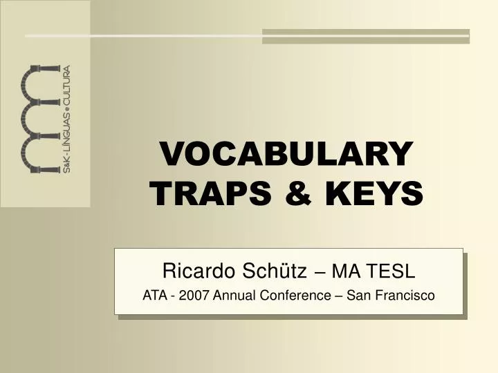 vocabulary traps keys