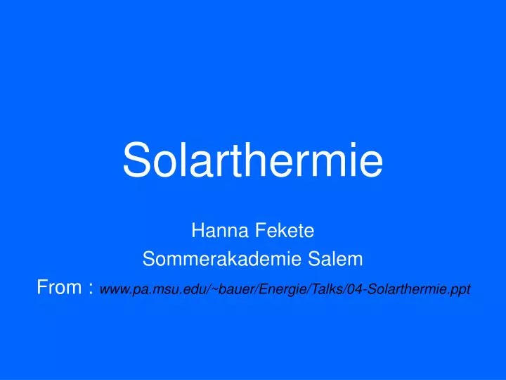 solarthermie