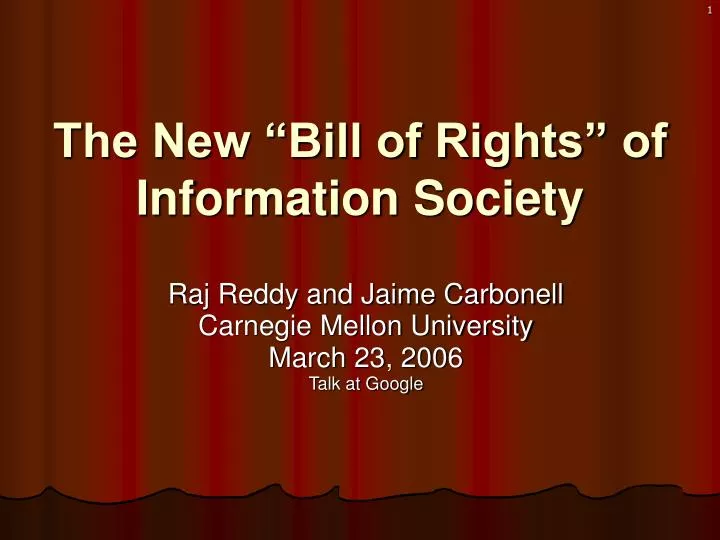 the new bill of rights of information society
