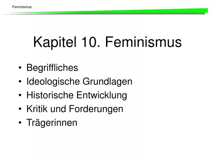 kapitel 10 feminismus