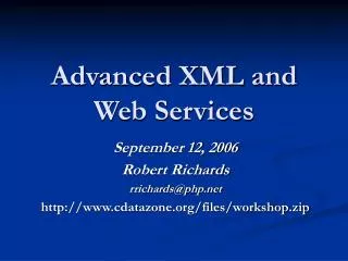 Advanced XML and Web Services