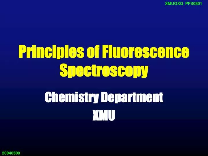 principles of fluorescence spectroscopy