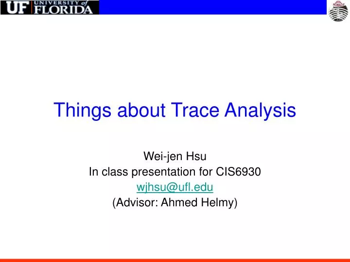 things about trace analysis