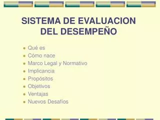 sistema de evaluacion del desempe o
