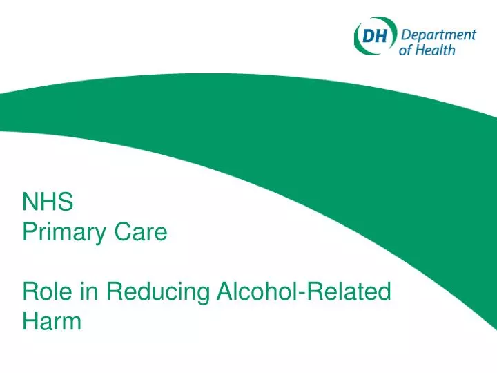 nhs primary care role in reducing alcohol related harm