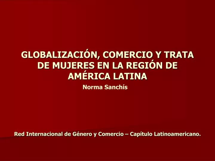 globalizaci n comercio y trata de mujeres en la regi n de am rica latina