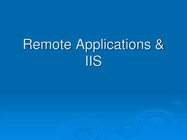 remote applications iis