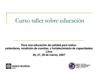 curso taller sobre educaci n