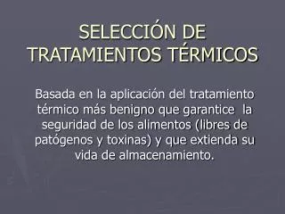 selecci n de tratamientos t rmicos