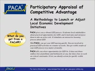 Participatory Appraisal of Competitive Advantage