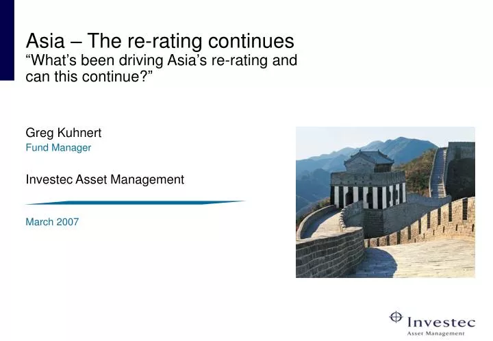 asia the re rating continues what s been driving asia s re rating and can this continue