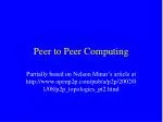 Peer to Peer Computing - slide 1