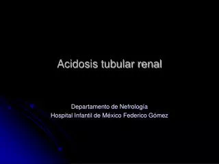 acidosis tubular renal