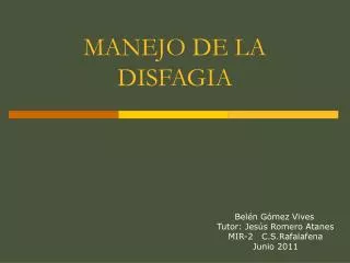 manejo de la disfagia