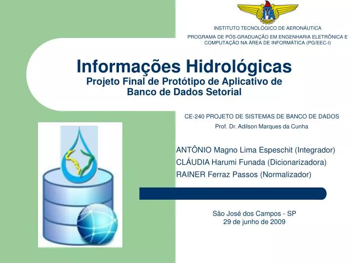 informa es hidrol gicas projeto final de prot tipo de aplicativo de banco de dados setorial