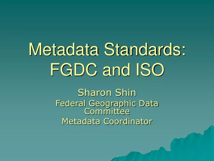 metadata standards fgdc and iso