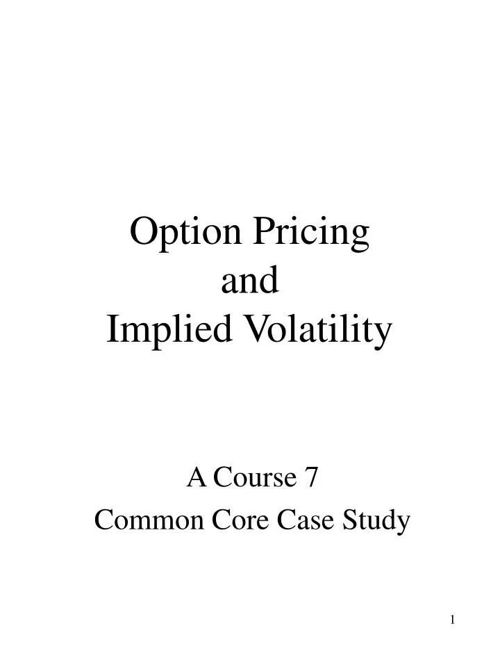 option pricing and implied volatility