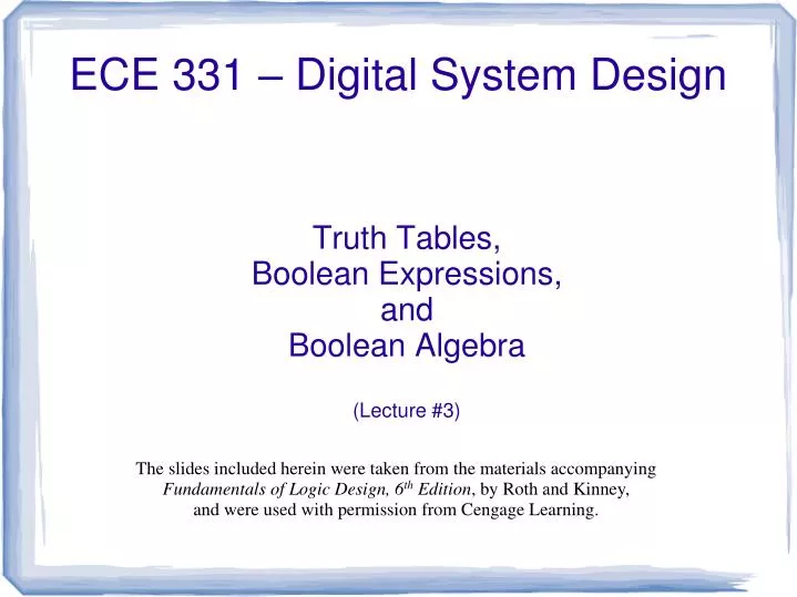 truth tables boolean expressions and boolean algebra lecture 3