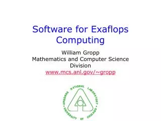 Software for Exaflops Computing