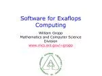 Evolution of Software for Exaflops Computing - slide 1