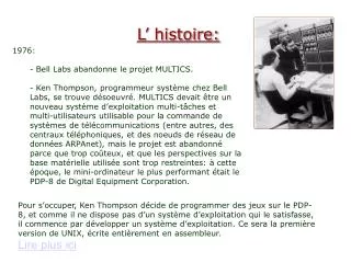 l histoire