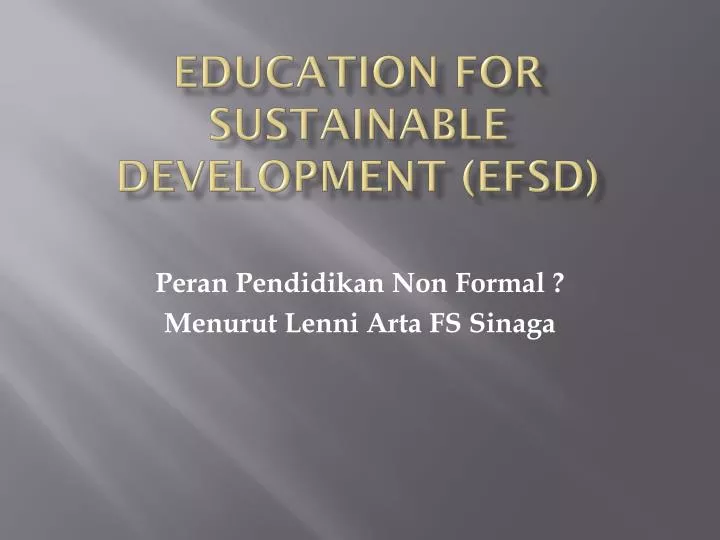 education for sustainable development efsd