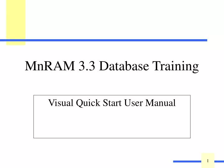 mnram 3 3 database training