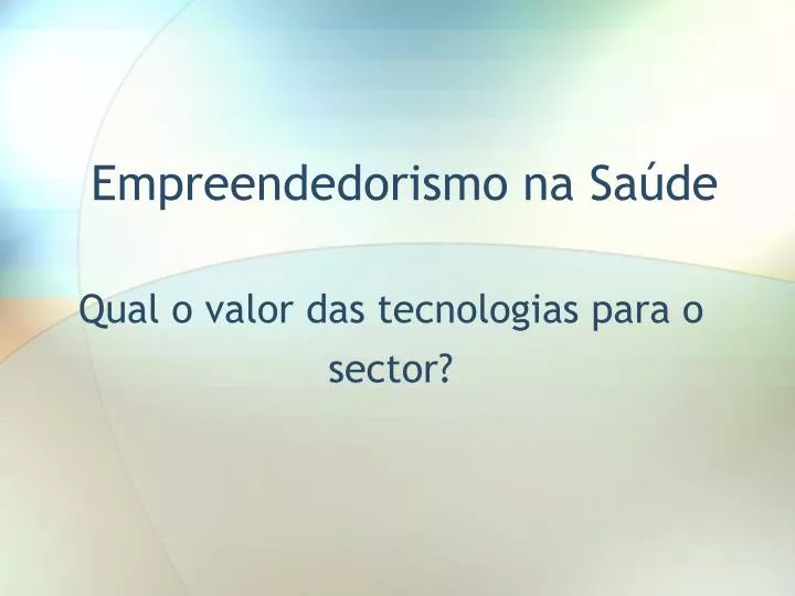 empreendedorismo na sa de