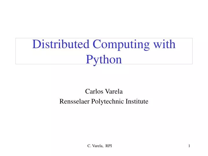 distributed computing with python