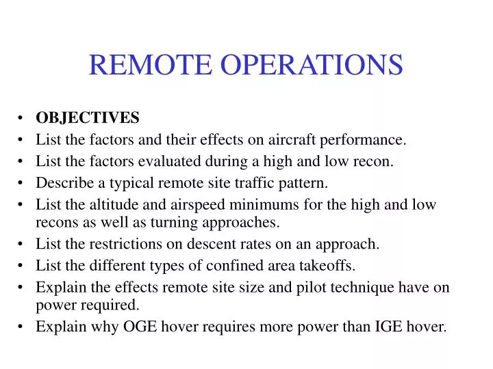 remote operations