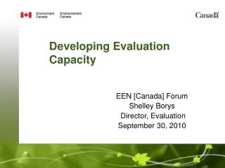 Developing Evaluation Capacity