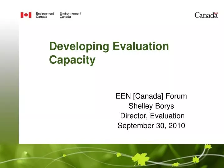 developing evaluation capacity