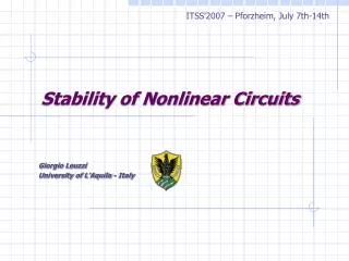 Stability of Nonlinear Circuits