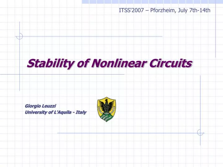 stability of nonlinear circuits