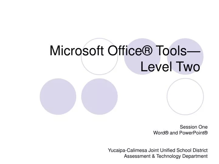 microsoft office tools level two