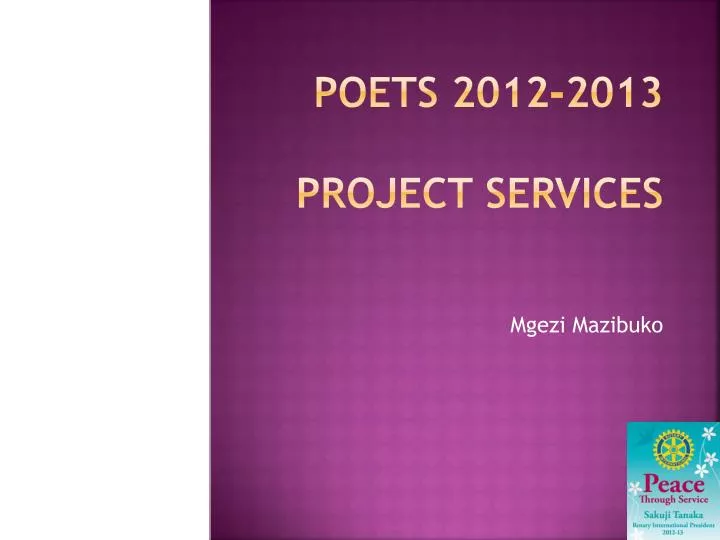 poets 2012 2013 project services
