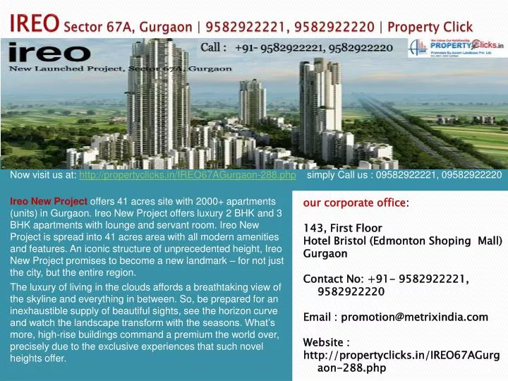 ireo sector 67a gurgaon 9582922221 9582922220 property click