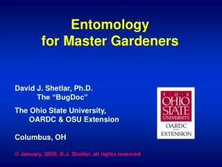Entomology for Master Gardeners