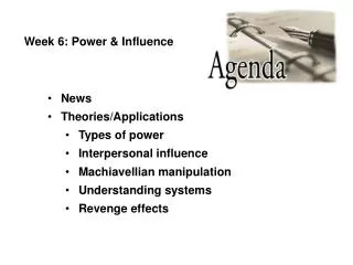 Week 6: Power &amp; Influence