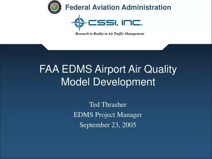 faa edms airport air quality model development