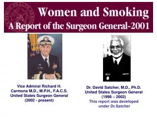 Vice Admiral Richard H. Carmona M.D., M.P.H., F.A.C.S. United States Surgeon General (2002 - present)